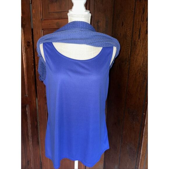 Womens Elementz Blouse Attached Camisole - Blue XL - Picture 4 of 6